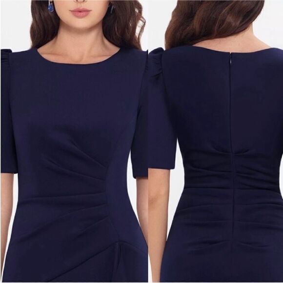 NWT XSCAPE Puff-Sleeve Gown - Picture 2 of 9